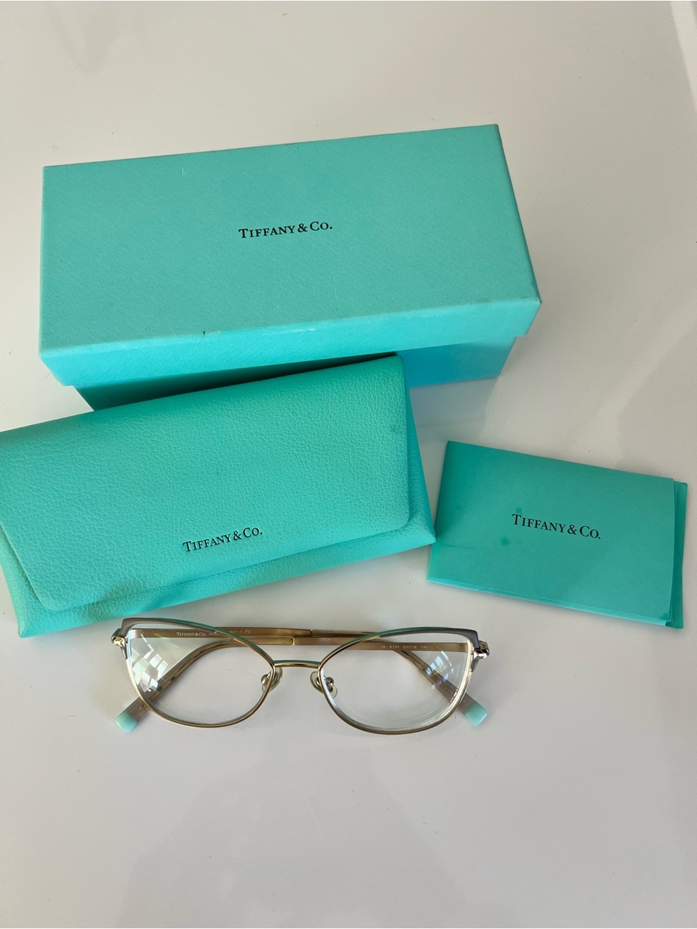 Tiffany & Co. Cat-Eye Women's Eyeglasses with Tiffany Blue Accents